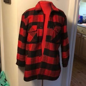 Fleece coat plaid size medium